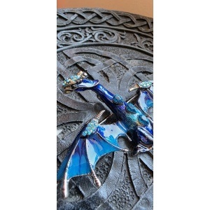 Brosa-pandantiv Dragon Albastru cu cristale – intelepciune si libertate, 9 cm - Img 4