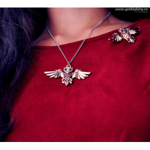 Brosa steampunk Bufnita Aviamore, talisman pentru un spirit liber 6.1 cm