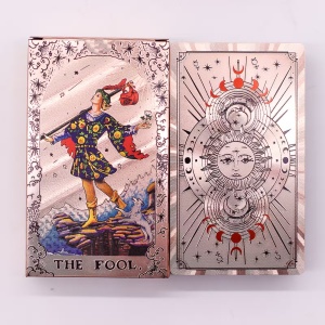 Carti de Tarot Faze Lunare cu brosura, 78 carti cu folie rose gold - Img 2