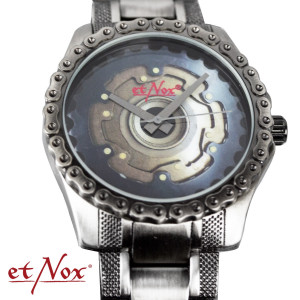 Ceas de mana argintiu pentru barbati Biker 4.6 cm - Img 2