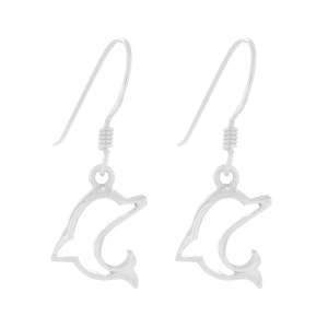 Cercei Delfin, atarnati, stil minimalist, argint 925 – libertate si armonie, 1.5 cm