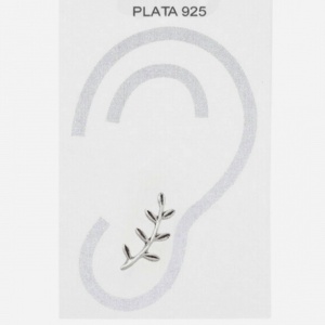Cercei lungi pe ureche, tip ear climber, din argint Frunzulite 17 mm