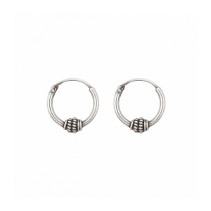 Cercei rotunzi din argint Bali 10 x 12mm