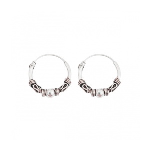 Cercei rotunzi din argint Oriental 14mm