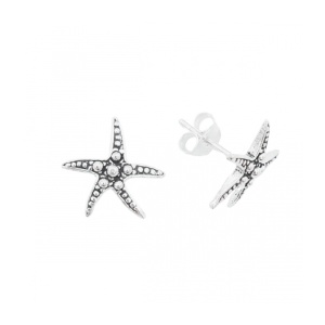 Cercei Stea de mare, mici, cu tija si surub, argint – regenerare si speranta, 1.3 cm