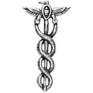 Charm placat cu argint Caduceus