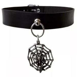 Choker de piele naturala Panza de Paianjen 2cm