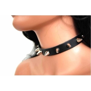 Choker piele naturala Tinte Conice 1.5cm