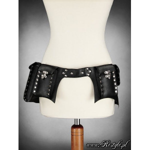 Curea cu buzunare, piele ecologica cu elemente metalice, Pocket Belt - Img 5