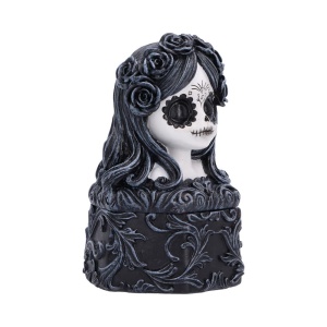 Cutie pentru bijuterii Flor de Muerte– decor gotic fantasy ( 12.4 cm ) - Img 5