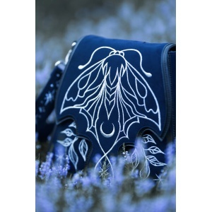 Geanta gotica dark celestial Stardust Tassel cu broderie molie-luna, Restyle - Img 8