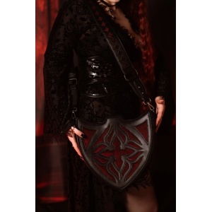 Geanta gotica Dark Romance Claretia in forma de scut medieval - Restyle - Img 7