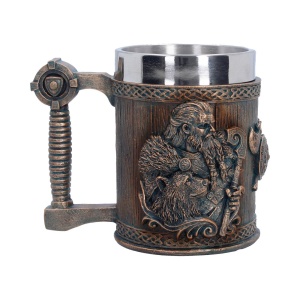 Halba finisaj bronz Viking For The Gods,12 cm, cupa detasabila din inox - Img 3