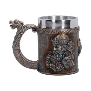 Halba finisaj bronz Viking Valhalla,11.7 cm, cupa din inox - Img 3