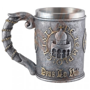 Halba medievala Cavaler Cruciat, Deus lo vult 20 cm - Img 3