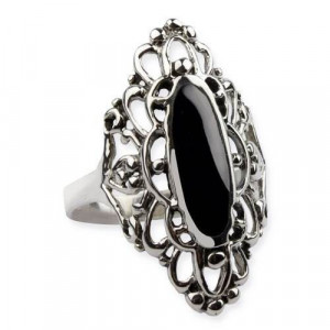 Inel argint Ornament cu onix 3cm