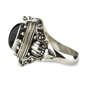 Inel argint Poison Ring cu onix 1.5cm - Img 4