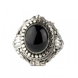 Inel argint Poison Ring cu onix 1,5cm - Img 3
