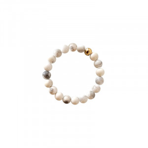 Inel elastic din pietre semipretioase Howlit, talisman pentru Calm