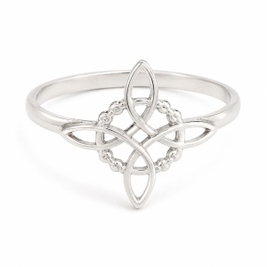 Inel Nodul Vrajitoarelor din argint - talisman pentru protectie, 14.5 mm