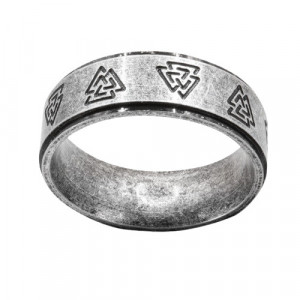Inel otel inoxidabil cu aspect antichizat Nodul Viking Wotan 0.8cm