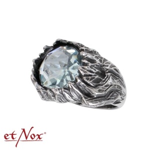 Inel otel inoxidabil Ice Age cu zirconiu albastru 1.7cm - Img 4