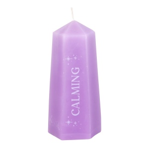 Lumanare mov cu cristal Ametist, pentru ritualuri de relaxare, 15cm - Img 2