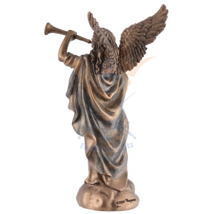 Mini statueta Arhanghelul Gabriel, vestitorul divin, finisaj bronz, 10 cm - Img 7