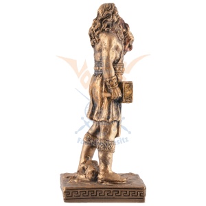 Mini statueta Hephaistos – Zeul Focului si al Fierariei, finisaj bronz, mitologia greaca 9 cm - Img 3