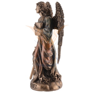 Mini statueta Jophiel, arhanghelul frumusetii divine si al intelepciunii, finisaj bronz, 9 cm - Img 8