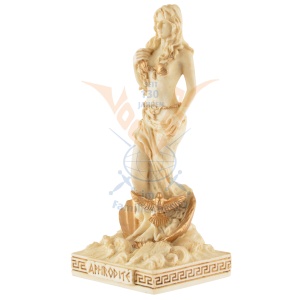 Mini statueta rasina cu finisaj alb marmura, mitologia greaca, Afrodita, zeita frumusetii - Img 3