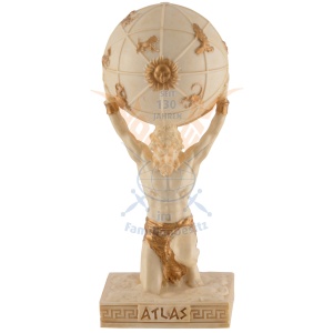 Mini statueta rasina cu finisaj alb marmura, mitologia greaca, Atlas