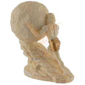 Mini statueta rasina cu finisaj alb marmura, mitologia greaca, Sisif si Lupta Eterna - Img 6