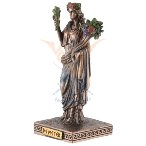 Mini statueta rasina cu finisaj bronz, mitologia greaca, zeita recoltei Demeter - Img 8