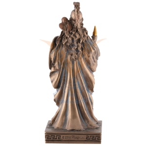 Mini statueta rasina cu finisaj bronz, mitologia greaca, zeita intelepciunii Atena - Img 5
