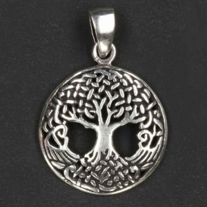 Mini talisman argint Copacul vietii Celtic 2.8 cm - Img 1