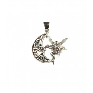Pandantiv amuleta din argint Zana pe Luna 2.7 cm