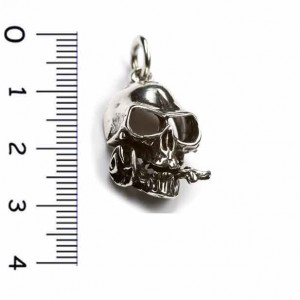 Pandantiv argint Craniu cu trandafir 2.8cm - Img 3