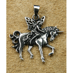 Pandantiv argint Elf pe Unicorn 3.5cm - Img 2