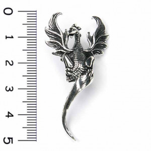 Pandantiv argint Pasarea Phoenix 5 cm - Img 3