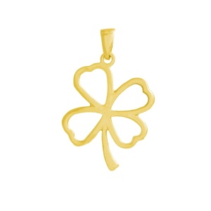 Pandantiv argint placat cu aur Trifoi Norocos 2.3 cm
