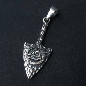 Pandantiv argint Varf de sageata cu nodul Wotan 4.7 cm