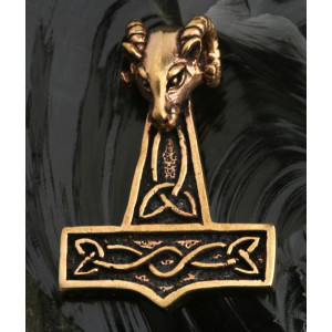 Pandantiv bronz Ciocanul lui Thor cu cap de berbec 4.5cm