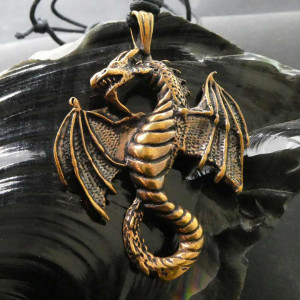 Pandantiv bronz Dragon inaripat 5.4cm