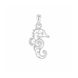 Pandantiv Calut de mare, argint cu sidef – grija si devotament, 1.75 cm