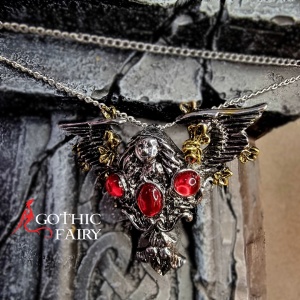 Pandantiv cu lantisor Copiii Noptii - Ingerul de la miezul noptii, placat cu argint, 4.3 cm