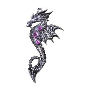 Pandantiv cu lantisor Dragonul Marii, Talisman pentru Creativitate 4.5 cm