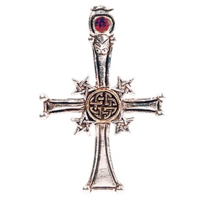 Pandantiv cu lantisor, placat cu argint, Pentcross Celtic, talisman pentru protectie
