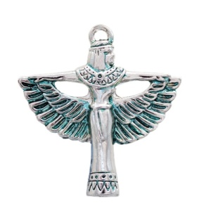 Pandantiv cu lantisor si cutiuta cadou, email albastru, Power Pendants - Isis