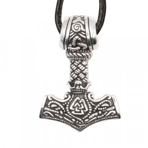 Pandantiv din argint Ciocanul lui Thor cu Nodul viking Wotan 3.2 cm